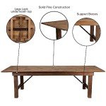 Rustic Solid Pine Folding Farm Table - 9' x 40