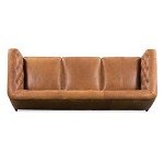 Cognac Tan Essex Leather 89" Tufted Sofa