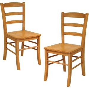 Winsome Wood Ladder Back Chairs - Set of 2