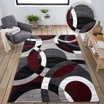Abstract Circles Area Rug - 7'10" x 10'2" Red