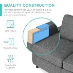 Linen Sectional Sofa with Chaise Lounge - Gray