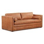 Convertible Sleeper Sofa in Cognac Italian Leather
