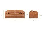 Convertible Sleeper Sofa in Cognac Italian Leather