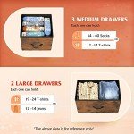 WLIVE 5-Drawer Fabric Dresser in Rustic Brown