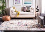 Cream and Navy Distressed Medallion Area Rug 3'x5
