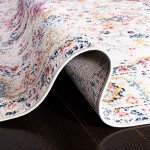 Cream and Navy Distressed Medallion Area Rug 3'x5