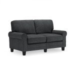 Serta Copenhagen Charcoal Loveseat for Small Spaces