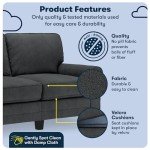 Serta Copenhagen Charcoal Loveseat for Small Spaces