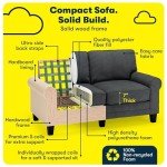 Serta Copenhagen Charcoal Loveseat for Small Spaces