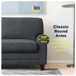 Serta Copenhagen Charcoal Loveseat for Small Spaces