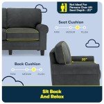 Serta Copenhagen Charcoal Loveseat for Small Spaces