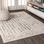 Ziri Moroccan Geometric Area Rug - Cream/Grey 8x10