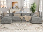 YESHOMY Modular Sectional Sofa in Gray Chenille