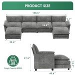 YESHOMY Modular Sectional Sofa in Gray Chenille