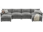 YESHOMY Modular Sectional Sofa in Gray Chenille