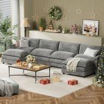 YESHOMY Modular Sectional Sofa in Gray Chenille