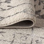 Ziri Moroccan Geometric Area Rug - Cream/Grey 8x10