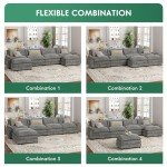 YESHOMY Modular Sectional Sofa in Gray Chenille