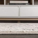 Ziri Moroccan Geometric Area Rug - Cream/Grey 8x10