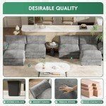 YESHOMY Modular Sectional Sofa in Gray Chenille