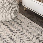 Ziri Moroccan Geometric Area Rug - Cream/Grey 8x10