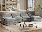 YESHOMY Modular Sectional Sofa in Gray Chenille