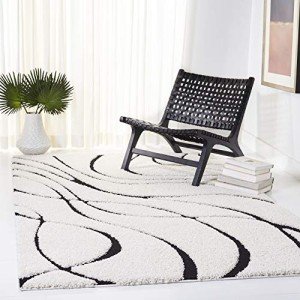Florida Shag Cream and Black Area Rug 244x305 cm