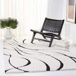 Florida Shag Cream and Black Area Rug 244x305 cm