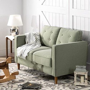 Zinus Lauren Mid-Century Velvet Loveseat - Green