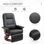 Black Faux Leather Swivel Recliner Lounge Chair