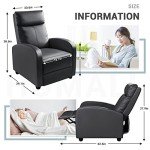 Homall Black PU Leather Recliner Chair