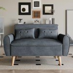 Dark Gray Modern Loveseat Sofa for Small Spaces