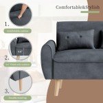 Dark Gray Modern Loveseat Sofa for Small Spaces