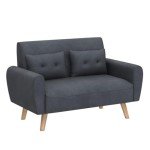 Dark Gray Modern Loveseat Sofa for Small Spaces