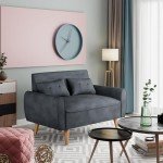 Dark Gray Modern Loveseat Sofa for Small Spaces