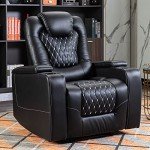 ANJ USB Recliner Chair with Cup Holders - Black