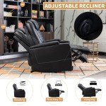 ANJ USB Recliner Chair with Cup Holders - Black
