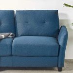 ZINUS Ricardo Blue Loveseat Sofa with Tufted Cushions