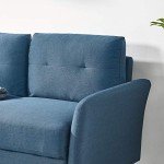 ZINUS Ricardo Blue Loveseat Sofa with Tufted Cushions