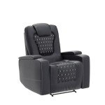 ANJ USB Recliner Chair with Cup Holders - Black