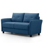 ZINUS Ricardo Blue Loveseat Sofa with Tufted Cushions