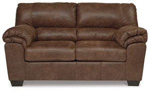 Brown Faux Leather Loveseat by Signature Design