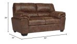 Brown Faux Leather Loveseat by Signature Design