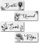 4-Piece Black and White Flower Wall Art Set