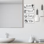 4-Piece Black and White Flower Wall Art Set