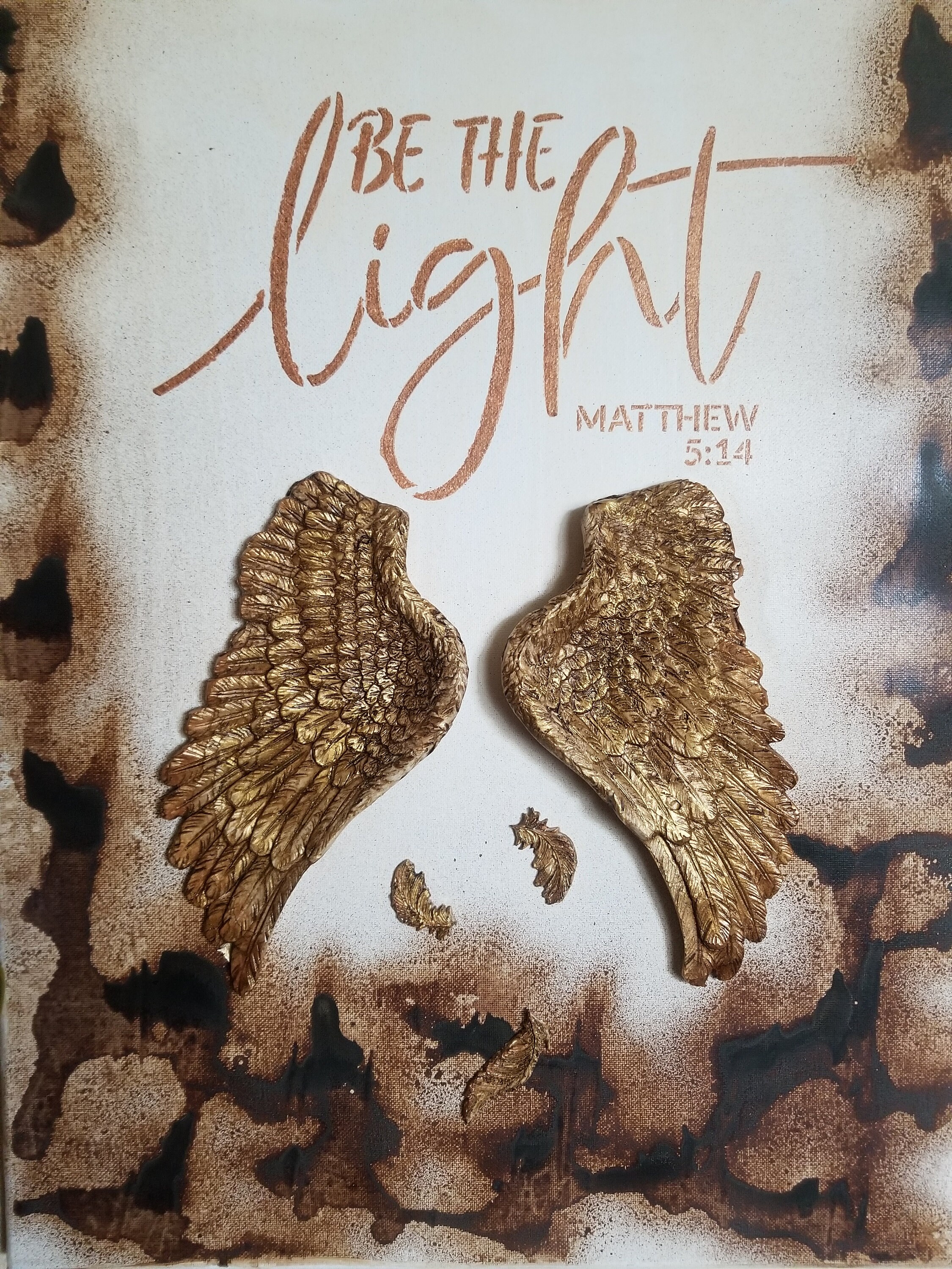 Angel Wings Painting on Canvas - Handmade Artwork