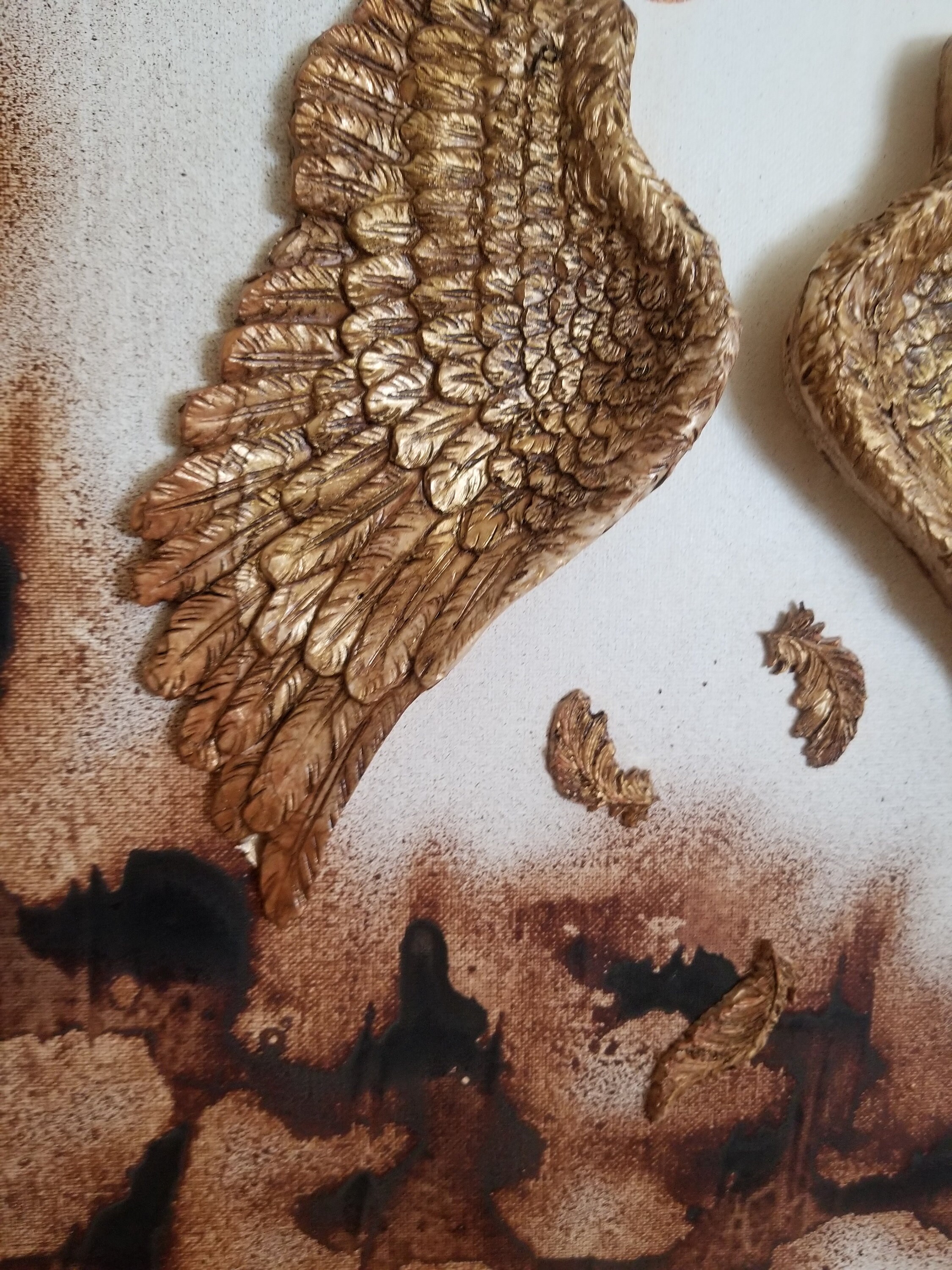 Angel Wings Painting on Canvas - Handmade Artwork