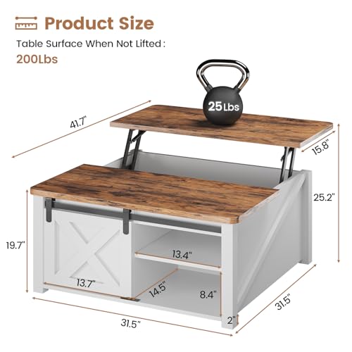 SEDETA 31.5" Lift Top Coffee Table with Storage