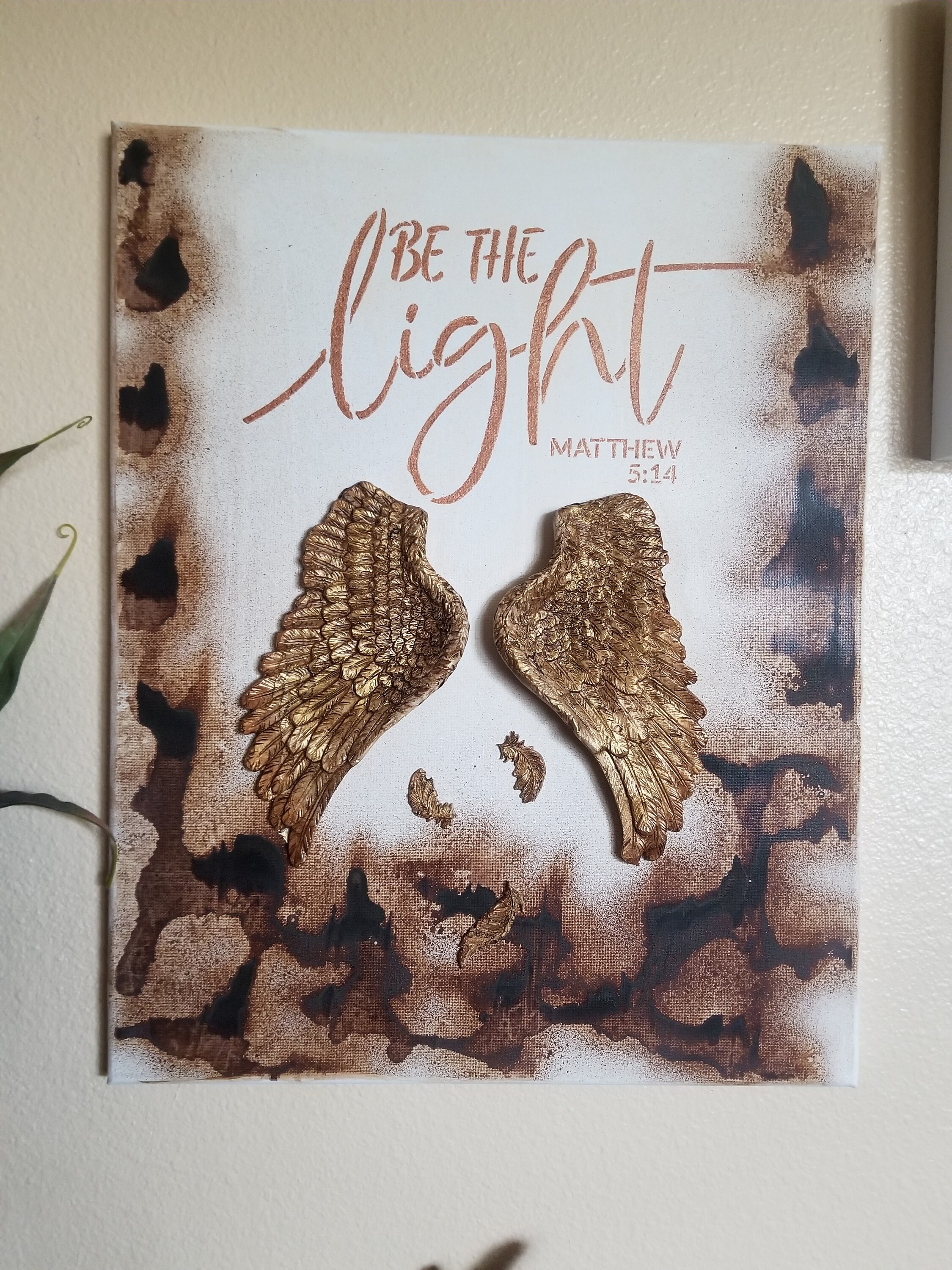 Angel Wings Painting on Canvas - Handmade Artwork