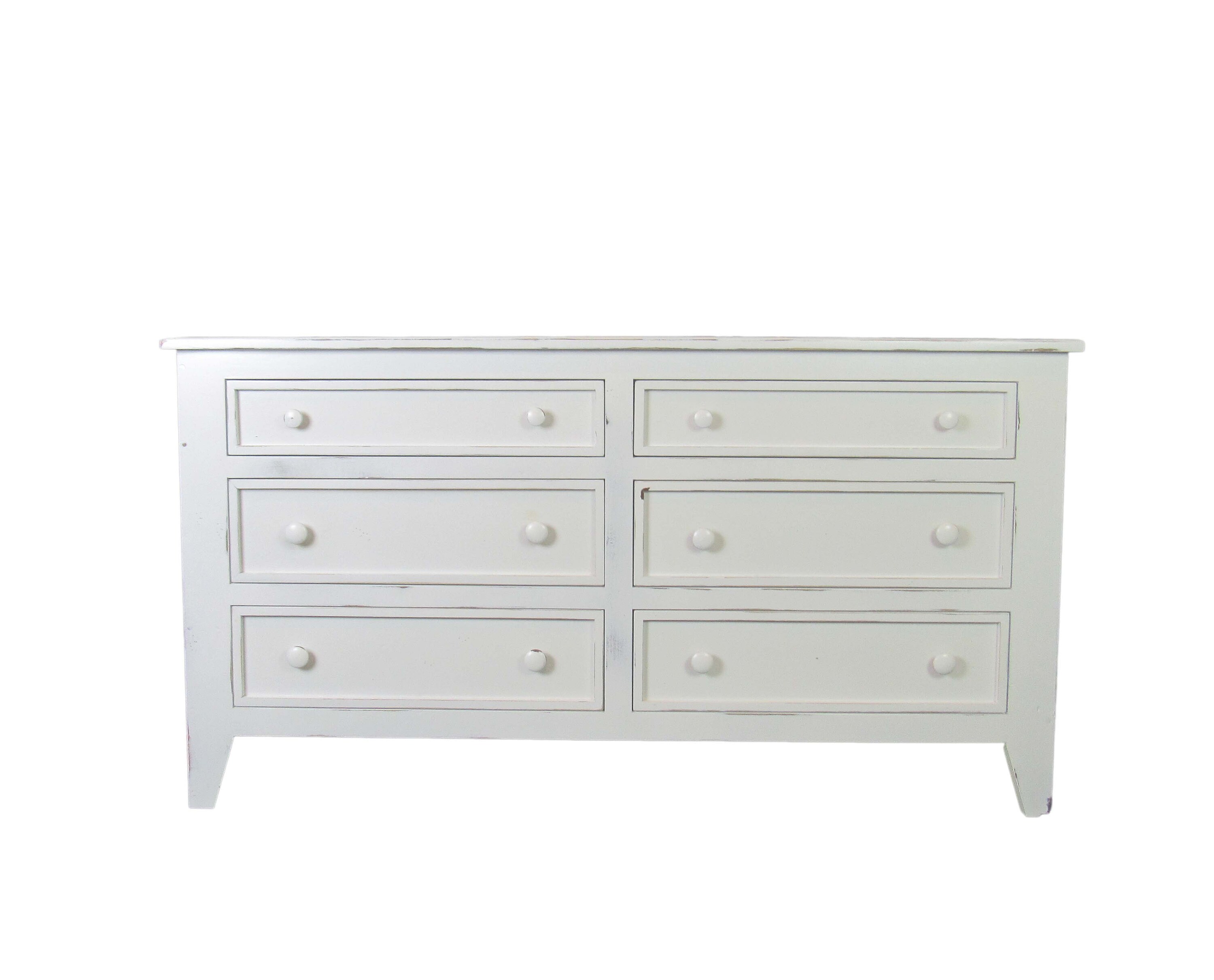 Shaker Six Drawer Dresser for Bedroom Storage in Farmhouse